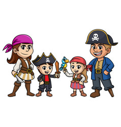 Big Pirate Family Cartoon Clip Art