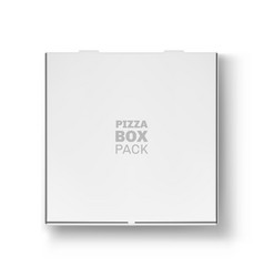 Front View Closed Pizza Box Pack Mockup