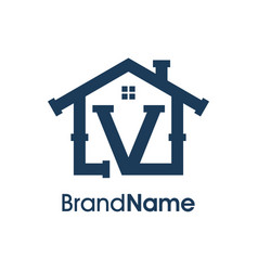 Modern Initial V Home Plumbing Logo