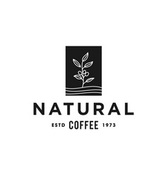 Coffee Bean Plant Branch Hipster Minimal Logo