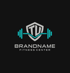 Creative Letter Tu Logo Design For Gym Or Fitness