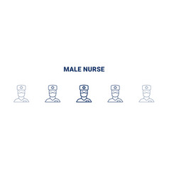 Male Nurse Icon Thin Light Regular Bold Black