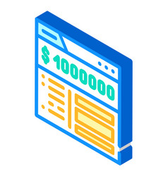 Millionaire Bank Account Isometric Icon