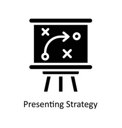 Presenting Strategy Solid Icon Design Ill