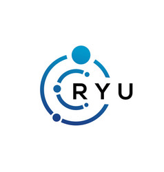 Ryu Letter Technology Logo Design On White