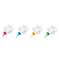 Set Of Party Icon Confetti Popper