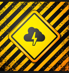 Black Storm Icon Isolated On Yellow Background