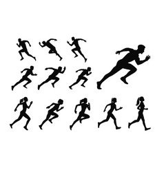 Man And Woman Running Silhouette