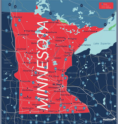 Minnesota State Detailed Editable Map