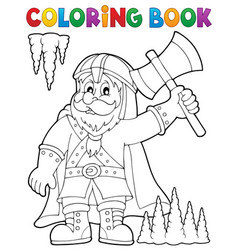 Coloring Book Dwarf Warrior Theme 1