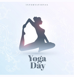 Happy World Yoga Day Background With Women Doing