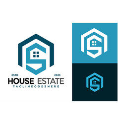 Letter S Hexagon House Logo Design Symbol Icon