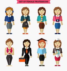 Set Of Female Professions Meteorologist