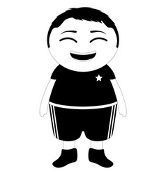 Asian Soccer Player Cartoon Character