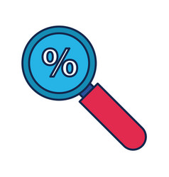 Magnifying Glass With Percent Symbol Flat Style