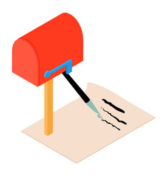 Postal Service Icon Isometric Closed Red