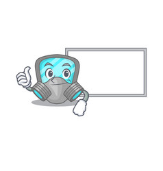 Respirator Mask Cartoon Design With Thumbs Up