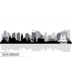 San Diego City Skyline Silhouette Background