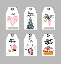 Set Of Christmas Greeting Tags