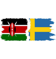 Sweden And Kenya Grunge Flags Connection