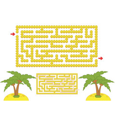 Color Rectangular Maze Yellow Beach With Palm