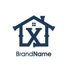 Modern Initial X Home Plumbing Logo