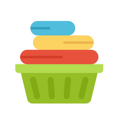 Basket With Folded Towels Icon Laundry And