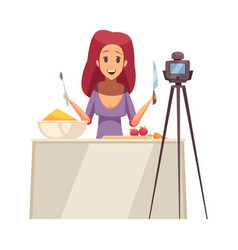 Cartoon Cooking Vlogger