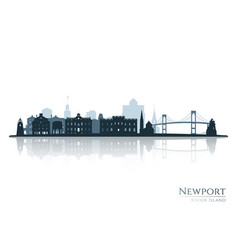 Newport Skyline Silhouette With Reflection