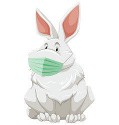 Rabbit Cartoon Charater Wearing Mask