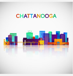 Chattanooga Skyline Silhouette In Colorful