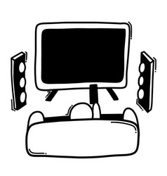 Home Theatre Doodle Icon Drawing Sketch Hand