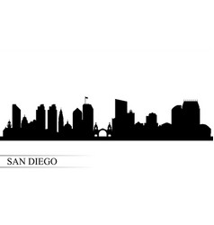 San Diego City Skyline Silhouette Background