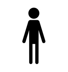 Standing Person Silhouette Icon Or Stand Up