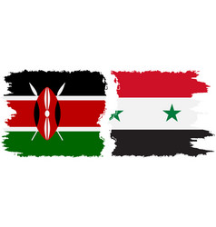 Syria And Kenya Grunge Flags Connection