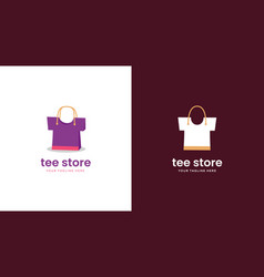 Tee Tshirt Store Logo Template With Shopping Bag