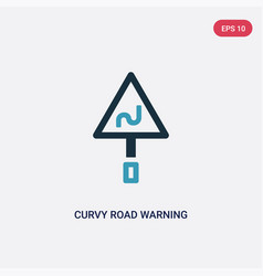 Two Color Curvy Road Warning Icon From User