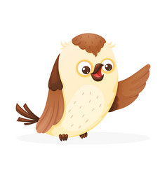 Cute Wise Owl Isolated Cartoon Bird