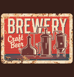 Local Craft Beer Brewery Rusty Metal Plate