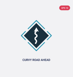 Two Color Curvy Road Ahead Icon From User