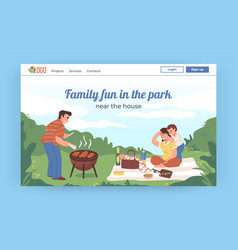 Bbq Landing Page Website Design Family Picnic