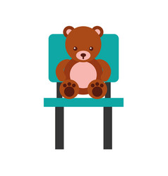 Cute Bear Teddy Sitting On Chair