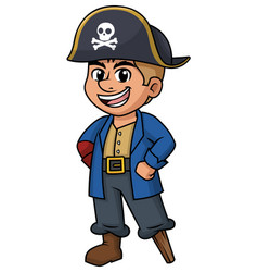 Pirate With Hat And Wooden Leg Cartoon Clip Art