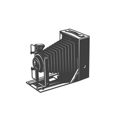 Retro Folding Camera Isolated Photocamera Icon