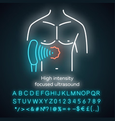 High Intensity Focused Ultrasound Neon Light Icon