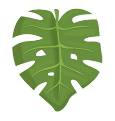 Monstera Icon Cartoon Exotic Palm Leaf