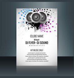 Music Party Flyer With Speakers Colored Dots