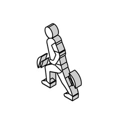 Pain When Walking Flat Feet Isometric Icon