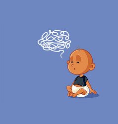 Puzzled Baby Learning Language Cartoon