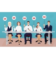 Group of young professional competition judges vector image